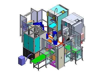 Robotska celica za avtomatizacijo preizkušanja, laserskega označevanja in etiketiranja avtomobilskih luči