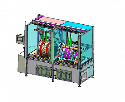 Specialized machine for applying insulation tape to round stainless steel housings