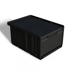 ŠKATLA ZA SHRANJEVANJE S POKROVOM IN PREGRADO ČRNA ESD