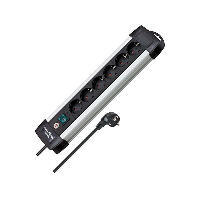 PREMIUM-ALU-LINE POWER STRIP 6-FOLD