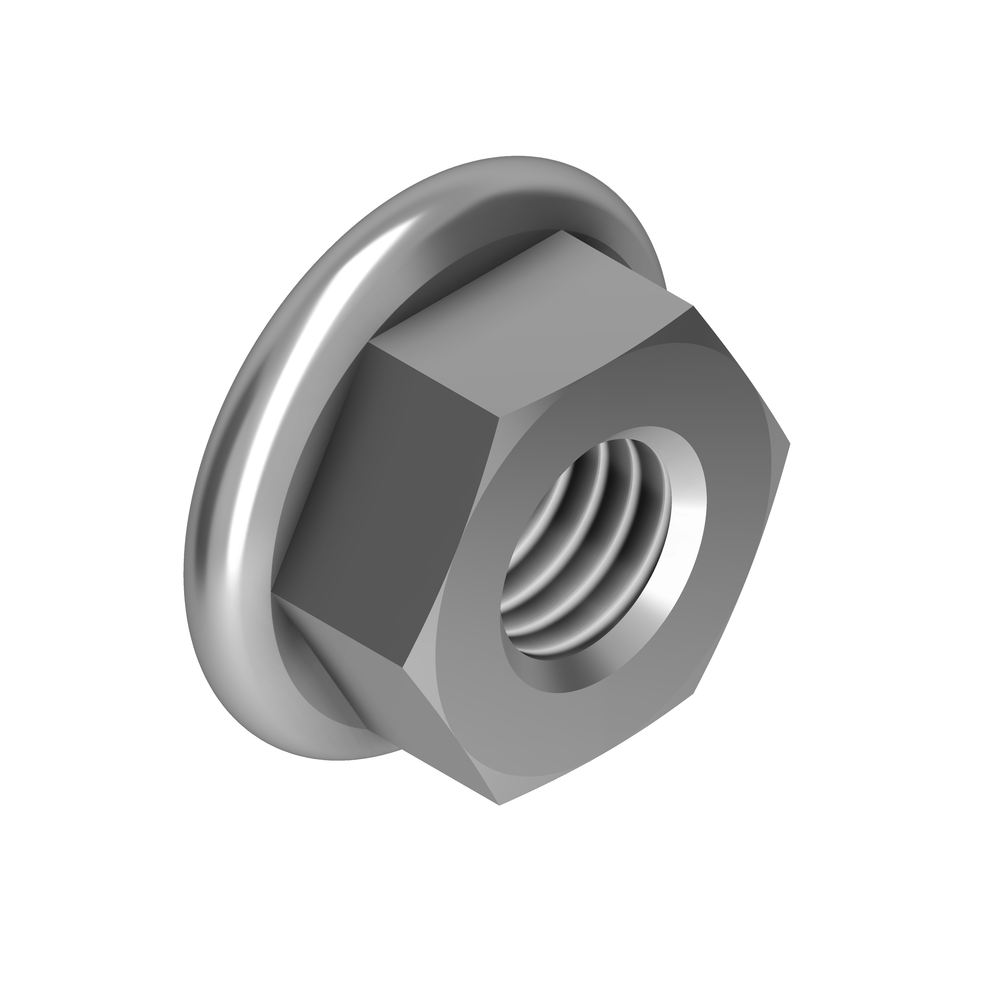 Hexagon nut M08 with flange self-locking