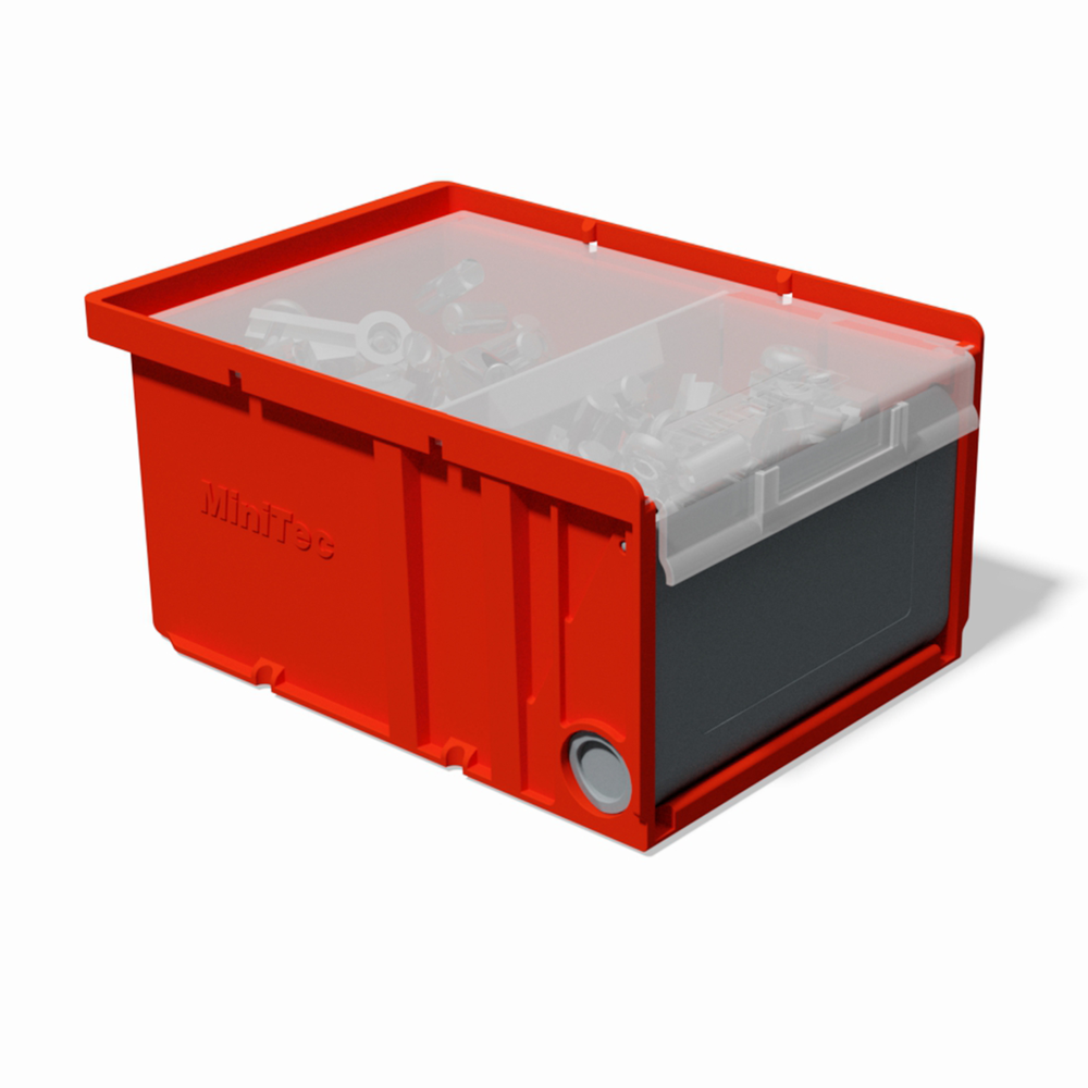 KanTainer, orange, complete with tray, divider and cover