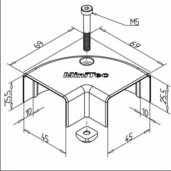 POKROV 90° HORIZONTALNI SPOJ ZA KABELSKEGA KANALA 45 AL