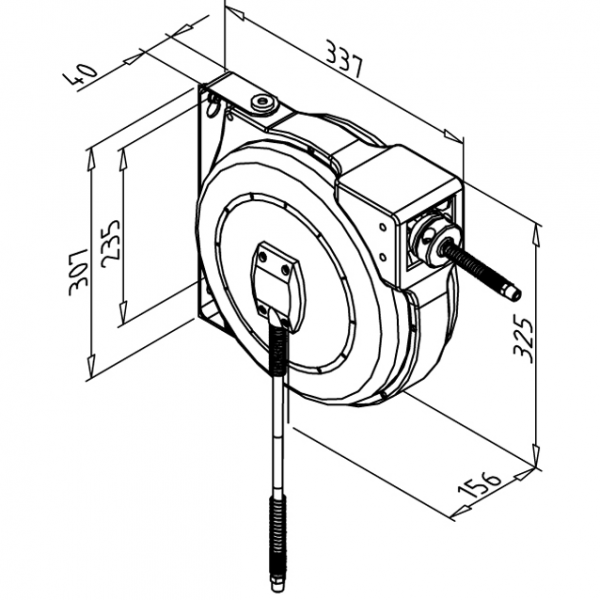 Autom. hose rewinder