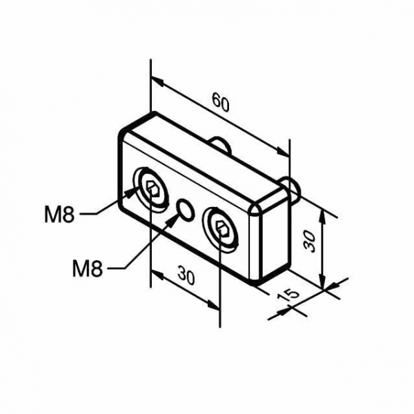 PLOŠČA ZA NOGO 30X60 M8 ESD