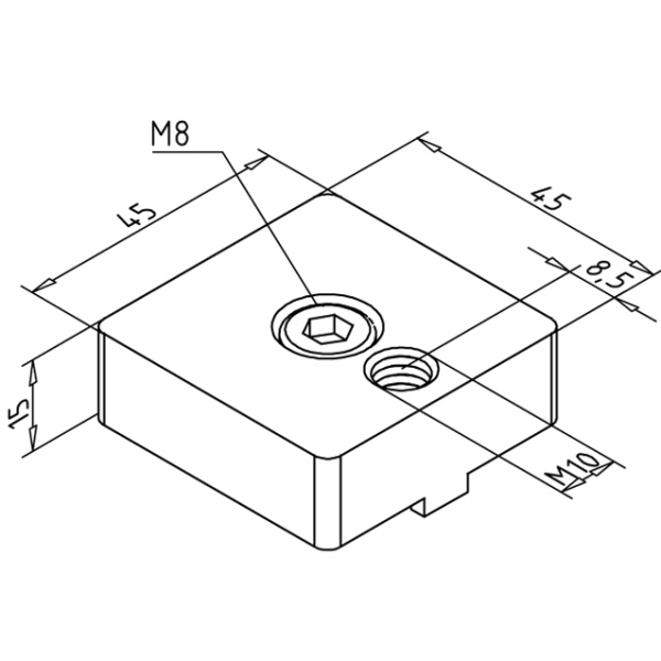 PLOŠČICA 45X45 M10 NERJAVEČA