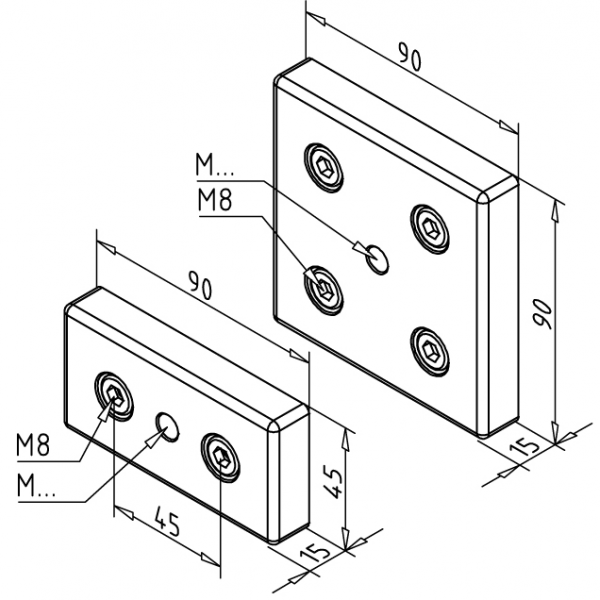PLOŠČA ZA NOGO 45X90 M10