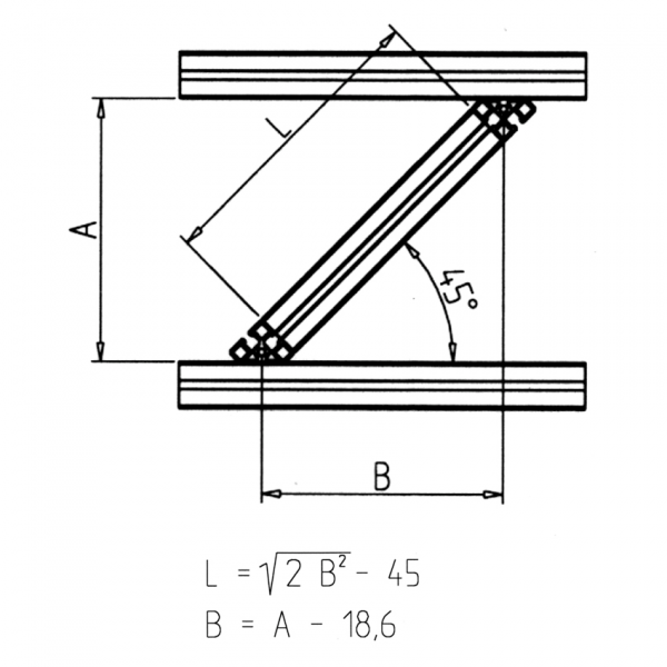 PROFIL SPOJNIK 45° L=90mm BREZ MATIC