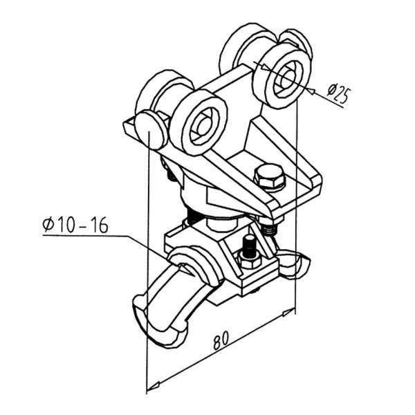 Cable trolley for round cables