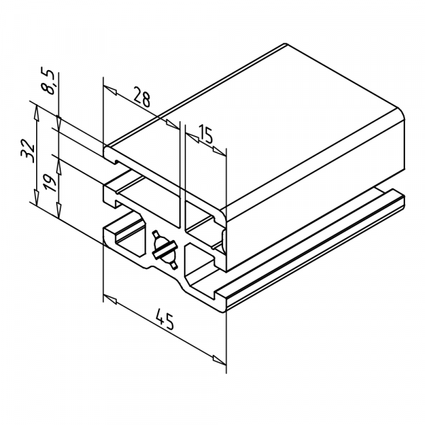 PROFIL VPENJALNI 45X32