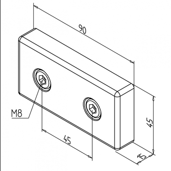 POVEZOVALNA PLOŠČICA 45X90