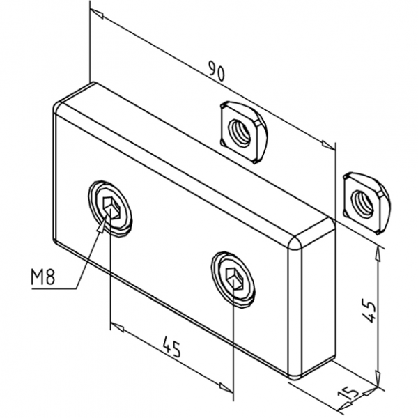 POVEZOVALNA PLOŠČICA 45X90 ESD