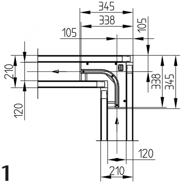 KRIVINA 200 - 90° DESNA/LEVA