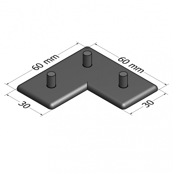 End cap 60x60x30 Z grey