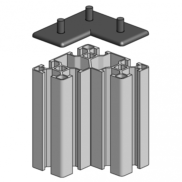 End cap 60x60x30 Z grey