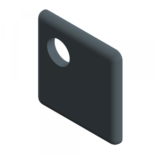 END CAP CLAMPING PROFILE 32X32 GREY WITH BORE D9