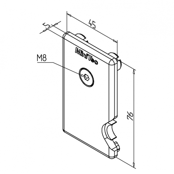 END CAP LR LEFT GREY