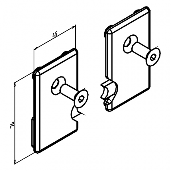 END CAP LR RIGHT BLACK