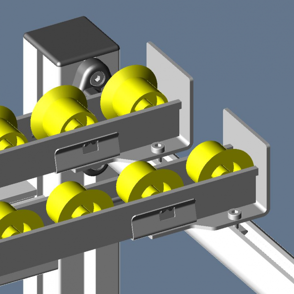 End stop, roller strip