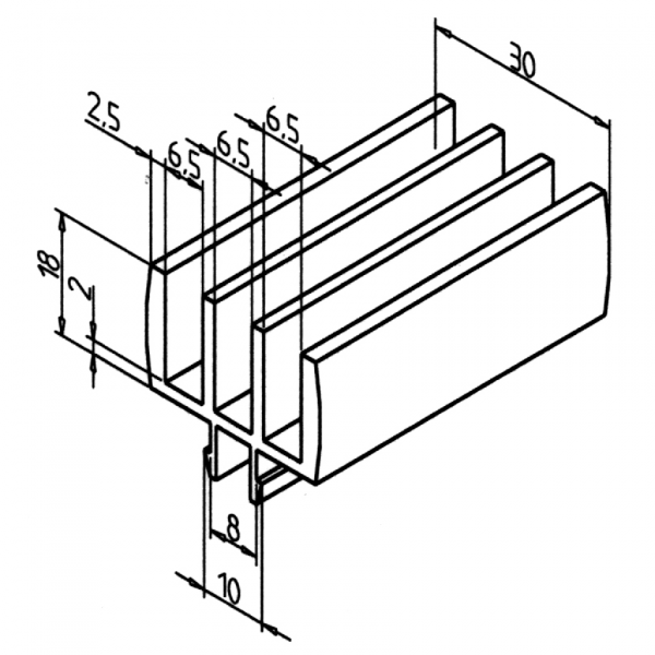 PROFIL VODILO 3 ČRN