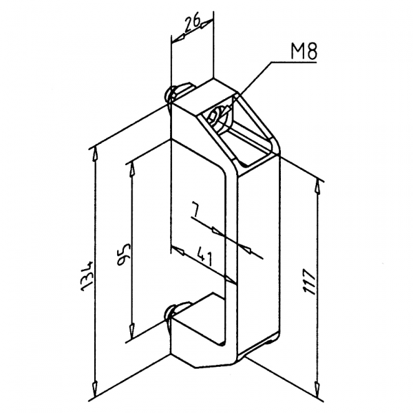 ROČAJ 120 SIV Z VZMETNIMI MATICAMI