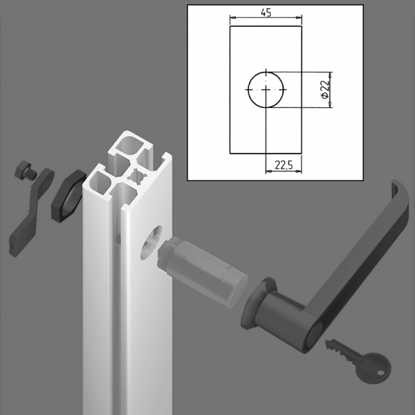 ROČAJ 32 S KLJUČAVNICO (SIV)