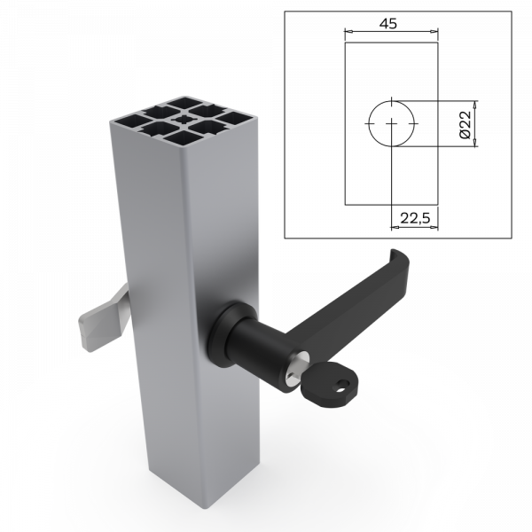 ROČAJ 45 S KLJUČAVNICO (ČRN)