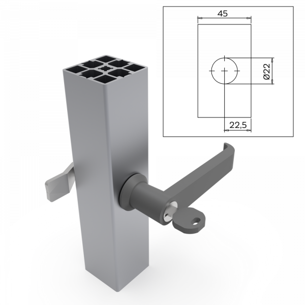 ROČAJ 45 S KLJUČAVNICO (SIV)