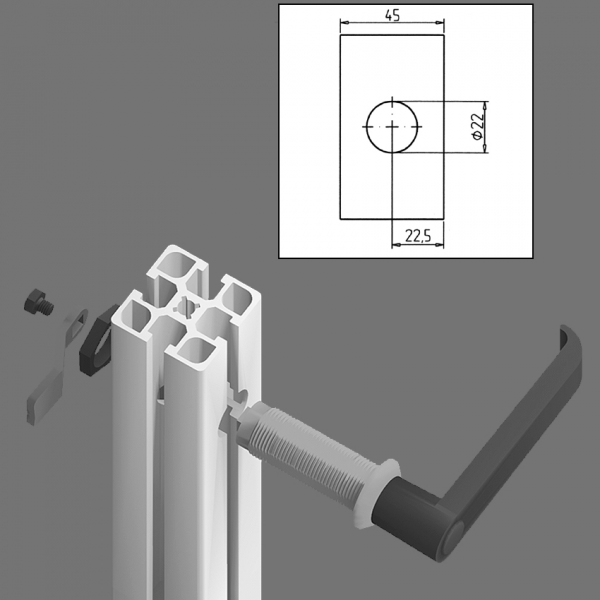 ROČAJ 45 BREZ KLJUČAVNICE (ČRN)
