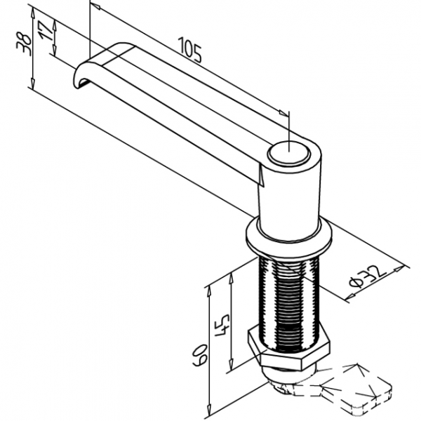 ROČAJ 45 BREZ KLJUČAVNICE (SIV)
