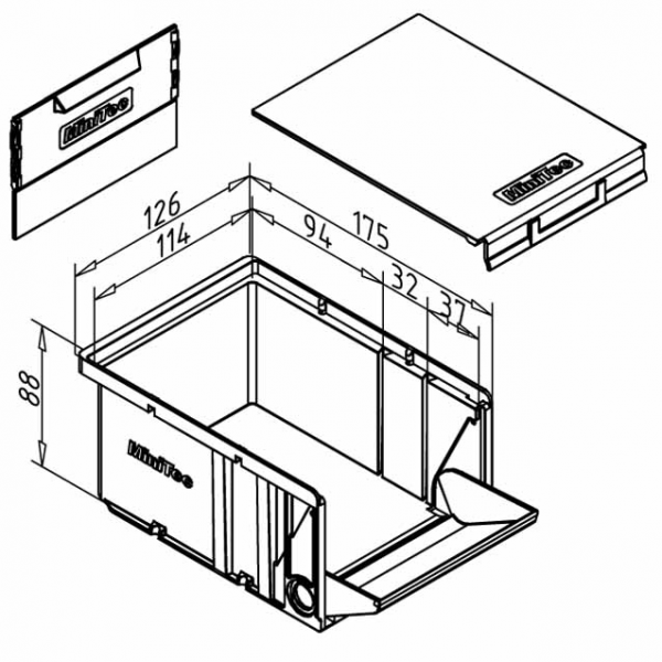 ŠKATLA ZA SHRANJEVANJE S POKROVOM IN PREGRADO