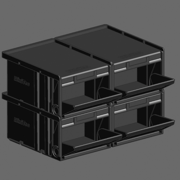 ŠKATLA ZA SHRANJEVANJE S POKROVOM IN PREGRADO ČRNA ESD