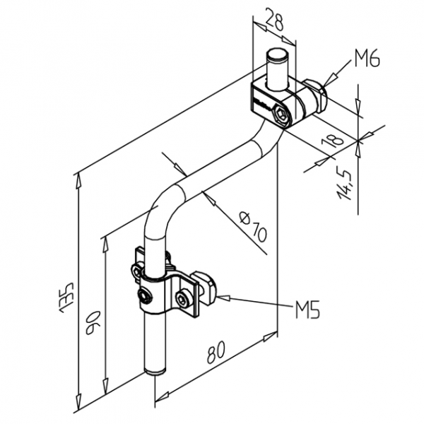 NOSILEC OGRAJICE Z VPENJALOM - ODMIK 80mm