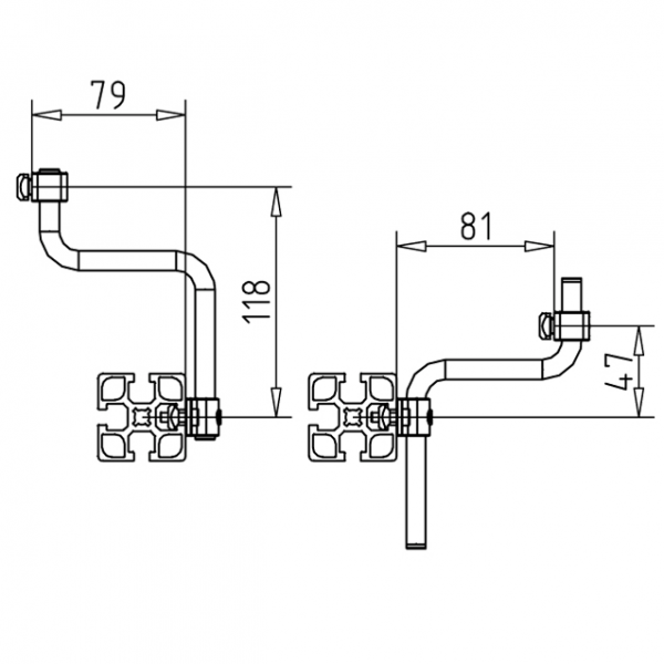 NOSILEC OGRAJICE Z VPENJALOM - ODMIK 80mm