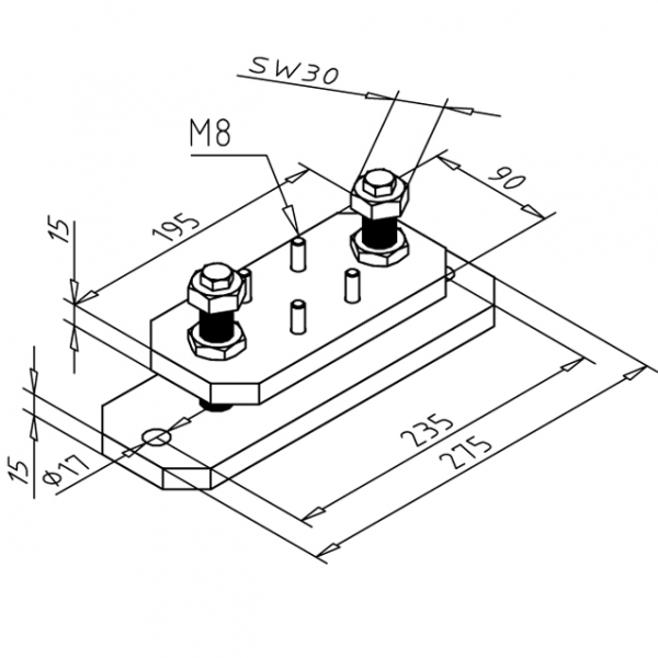 NOGA NIVELIRNA 90 KOVINSKA