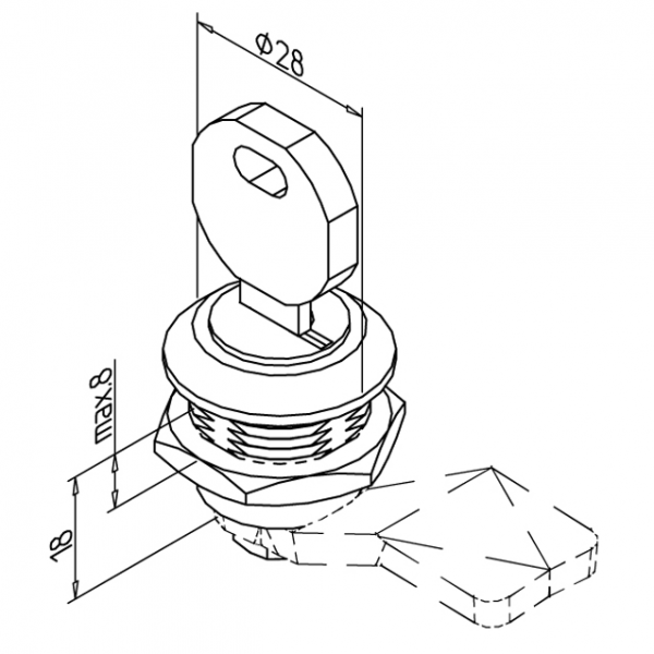 KLJUČAVNICA Z 2 KLJUČEMA + MATICA