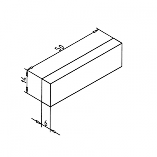 Magnet 6 x 14 x 50 mm