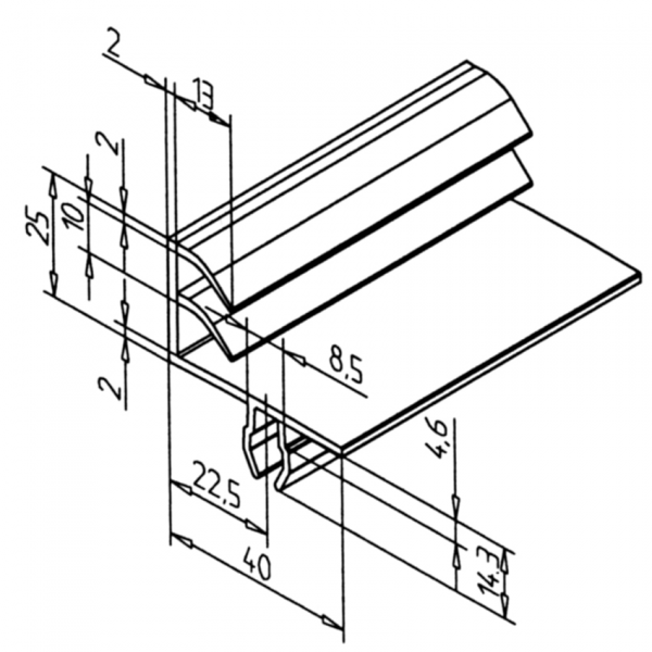 PODPORNI PROFIL ZA ZMANJŠEVANJE HRUPA, ČRN