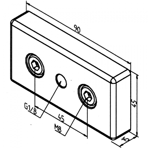 POVEZOVALNA PNEVMATSKA PLOŠČA 45X90 G1/8