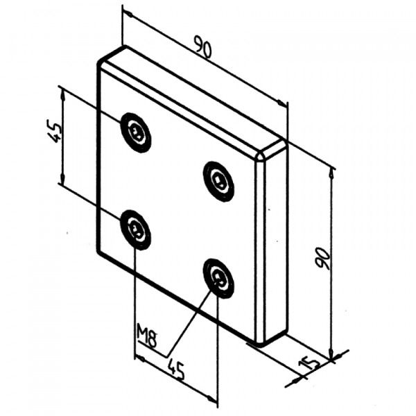 POVEZOVALNA PNEVMATSKA PLOŠČA 90X90