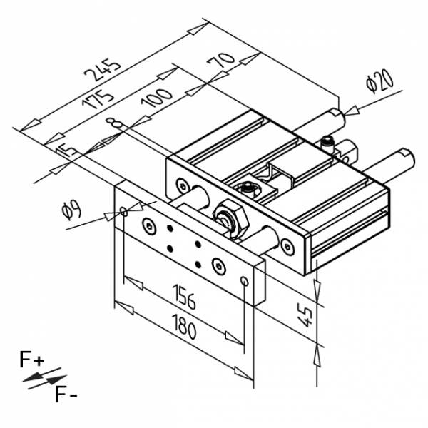 Pneumatic lifting unit 50