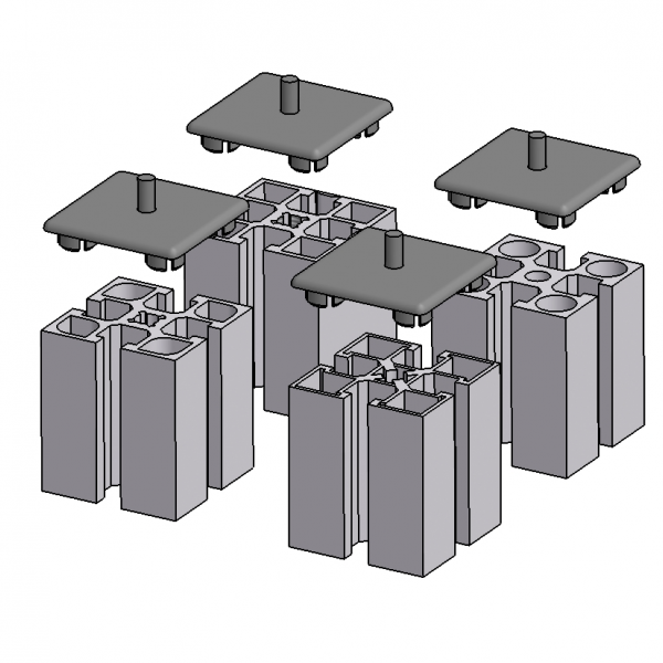 End cap 45x45 Z grey