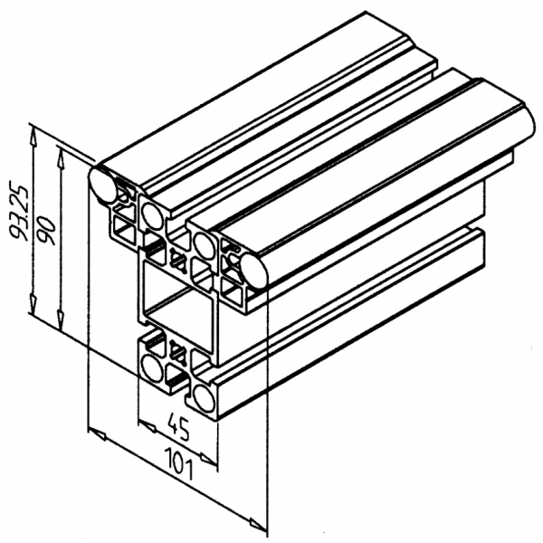 Rail LR16- 45 x 90 H