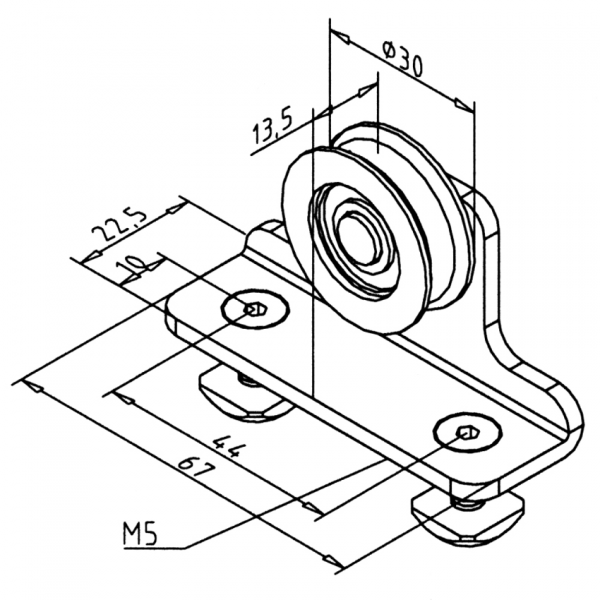 NOSILEC S KOLESOM ZA VISEČA VRATA