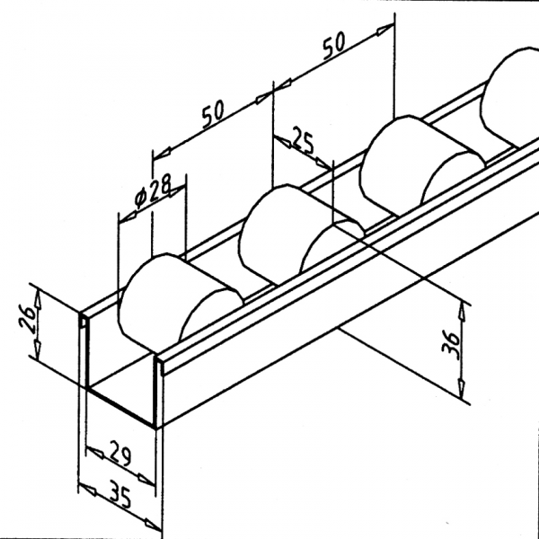 Roller strip ESD with cylindrical rollers