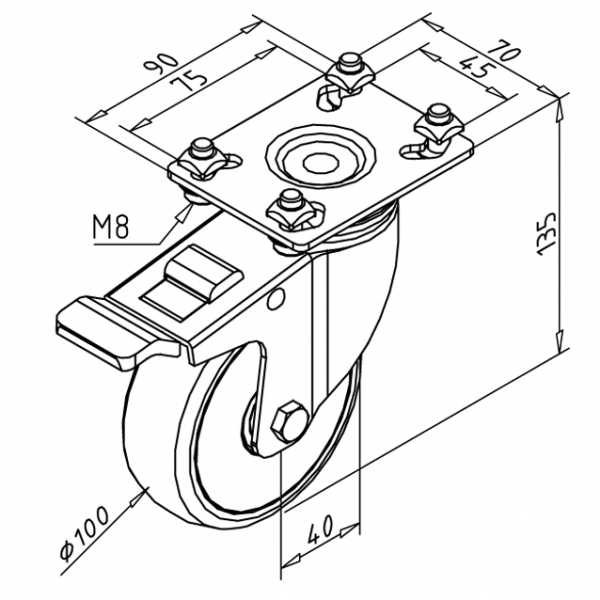 KOLO D100X135 Z ZAVORO ESD