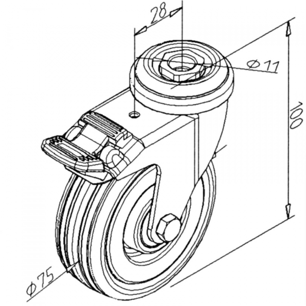 KOLO D75X100 Z ZAVORO ESD